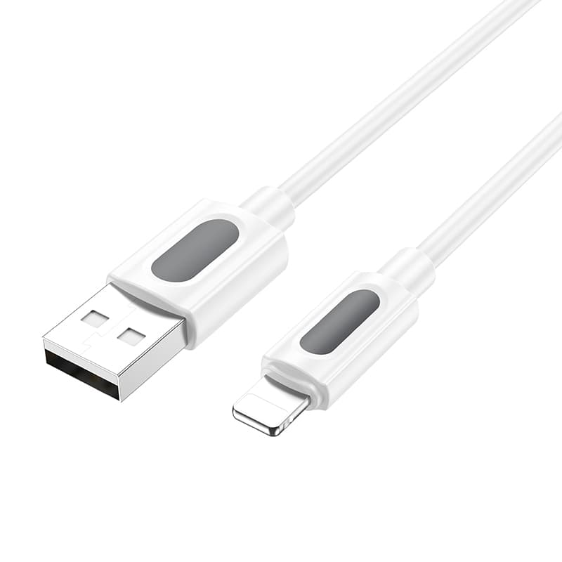 Кабель BOROFONE BX114 Structure 2.4A 1m silicone charging data cable USB to Lightning White