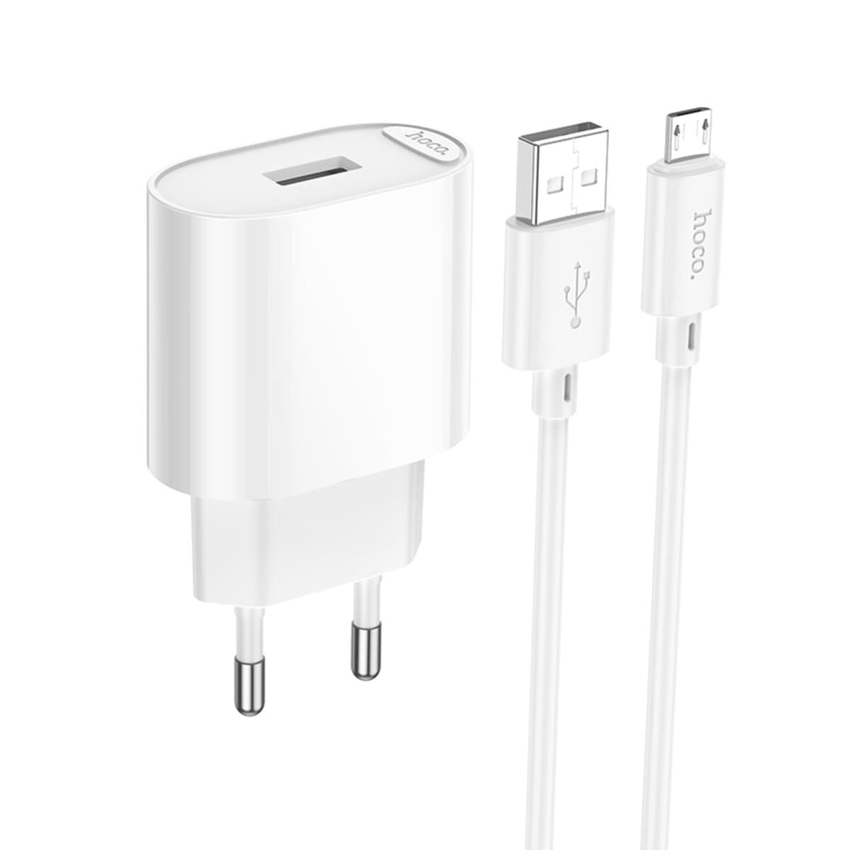 Зарядное устройство с кабелем HOCO C109A 10.5W Fighter single port charger set USB to MicroUSB 2.1A White