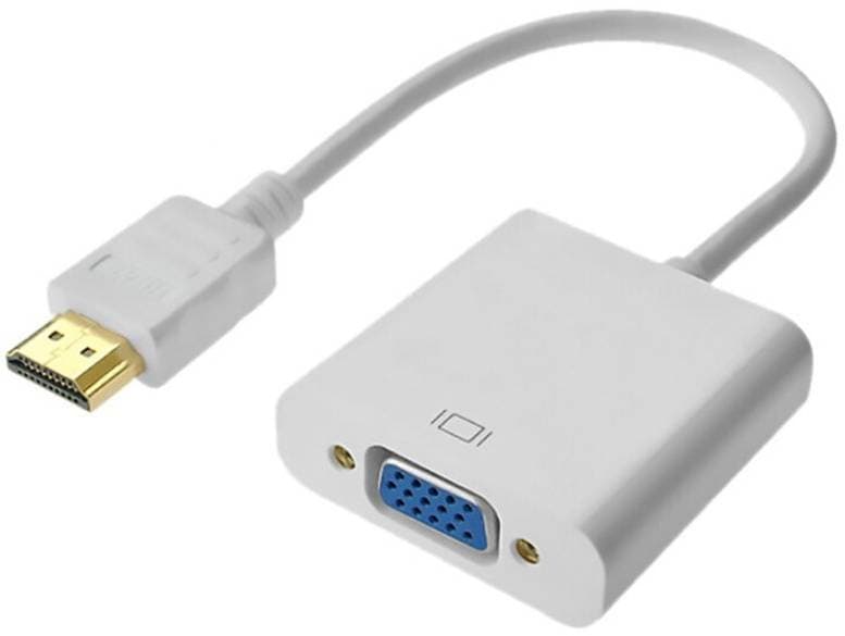 Переходник S0230 HDMI M to VGA F аудио интерфейс и дополнительное питание micro USB RTL White