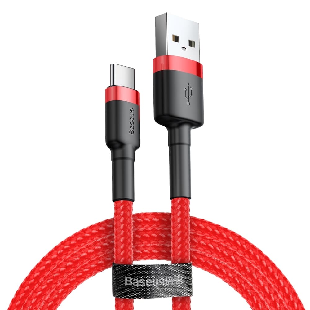 Кабель Baseus Cafule USB 3.1 Type-C to Type-C 0.5m 60W durable nylon Red (CATKLF-A09)