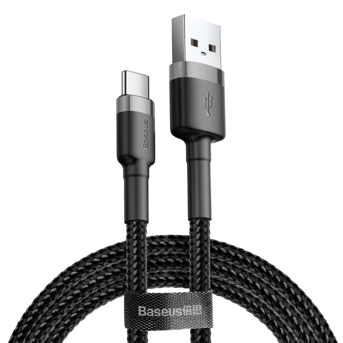 Кабель Baseus Cafule Cable USB to Type-C 3A 0.5m Grey-Black (CATKLF-AG1)