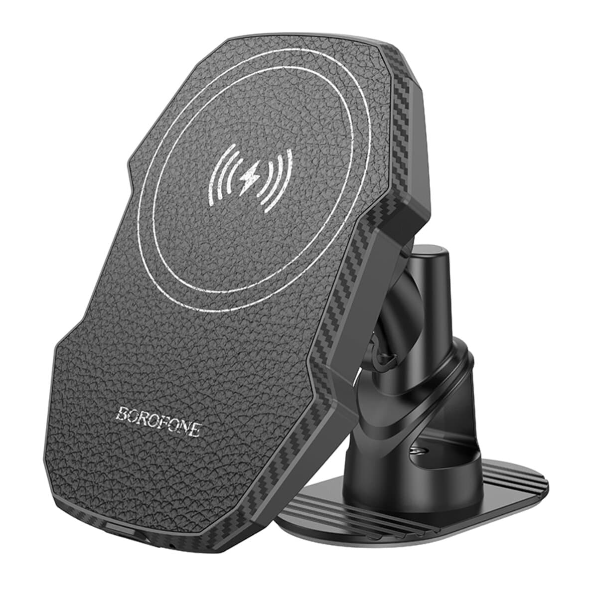 Тримач для телефону автотримач з БЗП BOROFONE BH216 Adelante magnetic wireless fast charging car holder center console Black