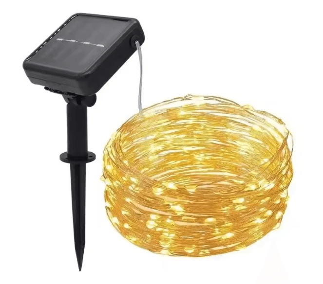 Гірлянда вулична з сонячною панеллю 12м 100 LED тепле біле світло (500233)