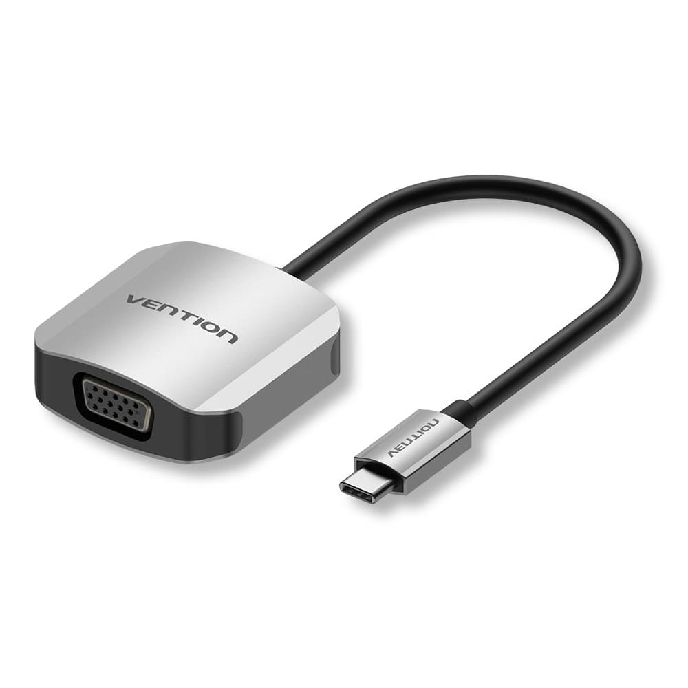Перехідник Vention USB3.1 Type-C to VGA F 1080p 60Гц кабель 15см Grey (TDFHB)