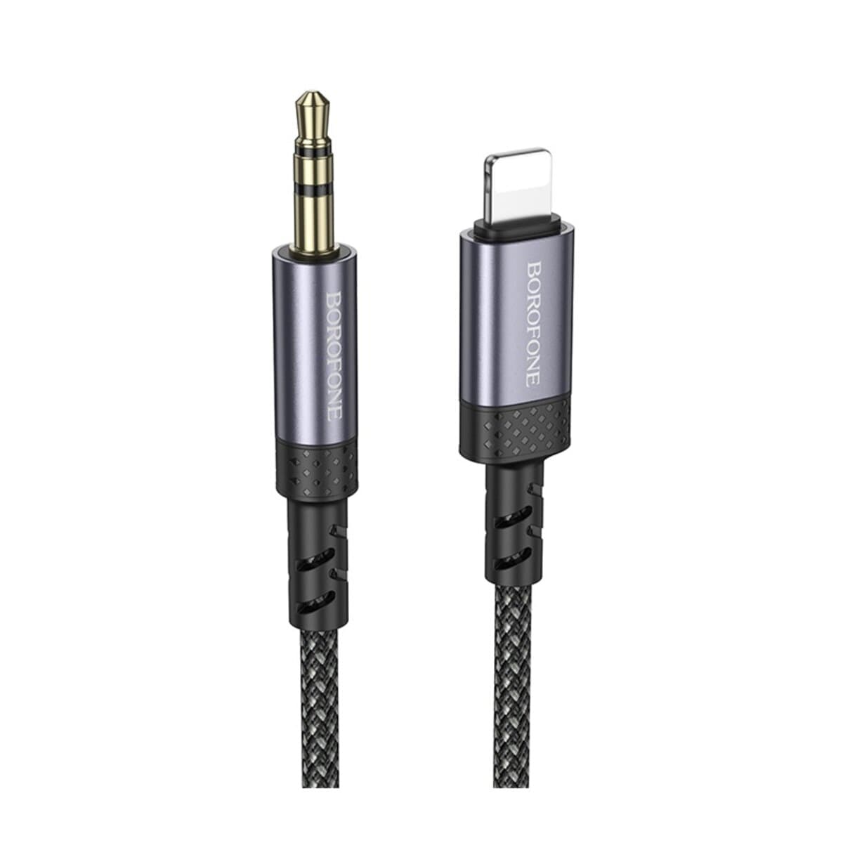 Аудіокабель BOROFONE BL24 Graceful digital audio conversion cable Lightning to mini jack 3.5mm 1m Metal Grey