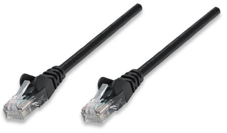 Патчкорд Intellinet 345378 UTP Cat.5e 10м Биметалл ССА Black