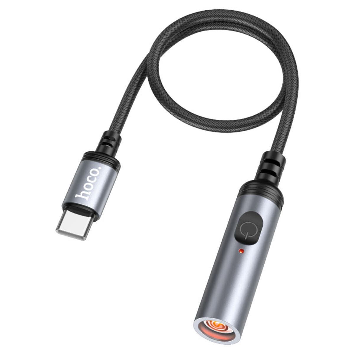 Кабель зажигалка мини прикуриватель Hoco UA30 Type-C mini cigarette lighter Black