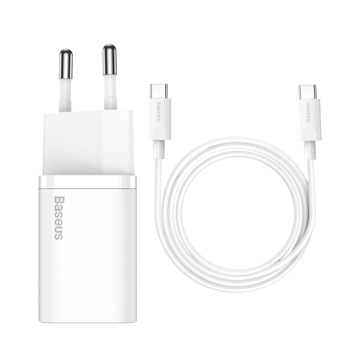 Зарядное устройтсво Baseus Super Si Quick Charger 1xType-C 25W EU Sets White Type-C to Type-C cable White (TZCCSUP-L02)