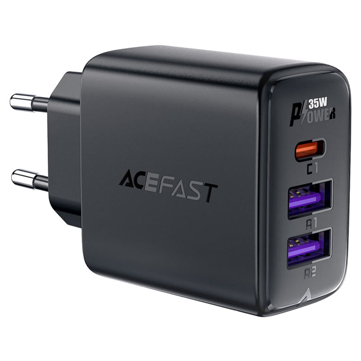Зарядний пристрій ACEFAST A57 PD35W GaN 2xUSB-A+Type-C charger 3A Black