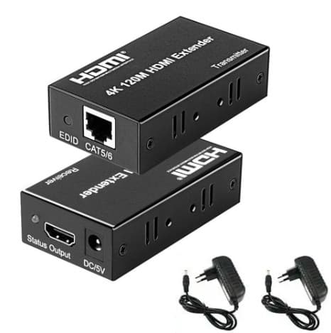 Удлинитель HDMI по RJ45 витой паре активный до 120м Black (283787)