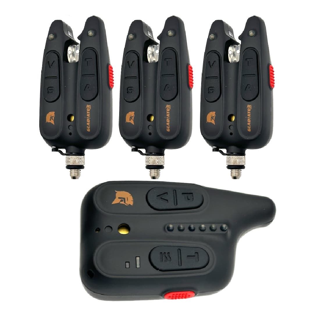 Набір сигналізаторів клювання Gladiator RF1118 3+1 з пейджером у кейсі Black (RF11183)