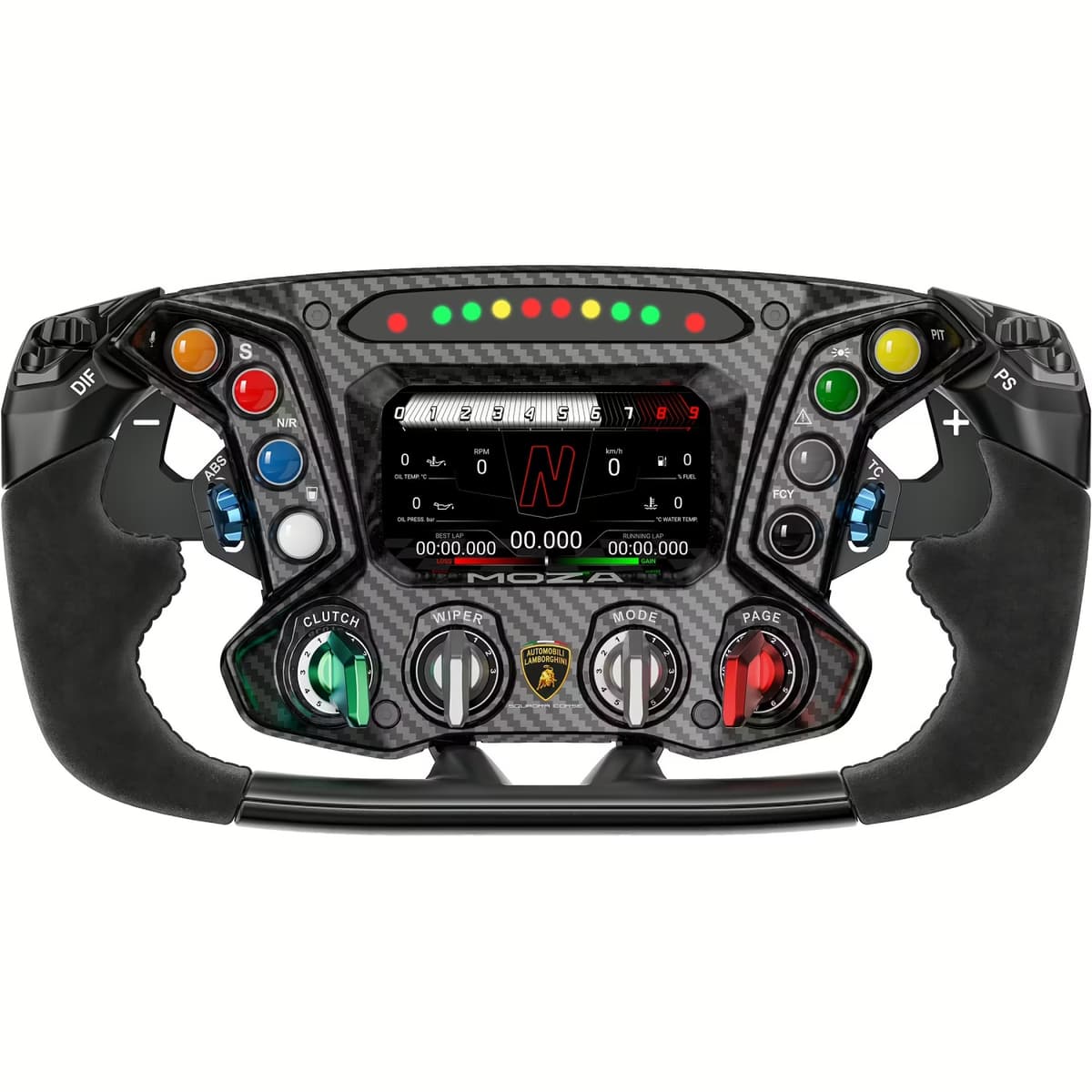 Ігрове кермо MOZA Racing Lamborghini Essenza SCV12 31см екран 4.3'' RGB Black (RS070_Moza)