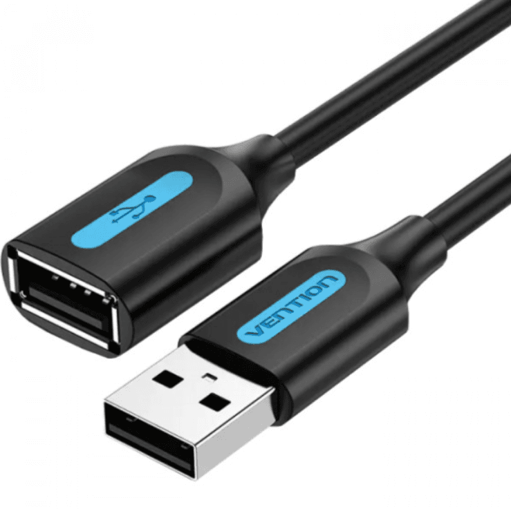 Кабель удлинитель Vention USB 2.0 AM to USB 2.0 AF 1.5м Black (ZAFBG)
