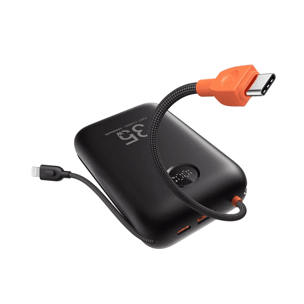 Powerbank павербанк УМБ VEGER Built-In 2 cables Ultra Mini 30000mAh Black (VG-W3018)