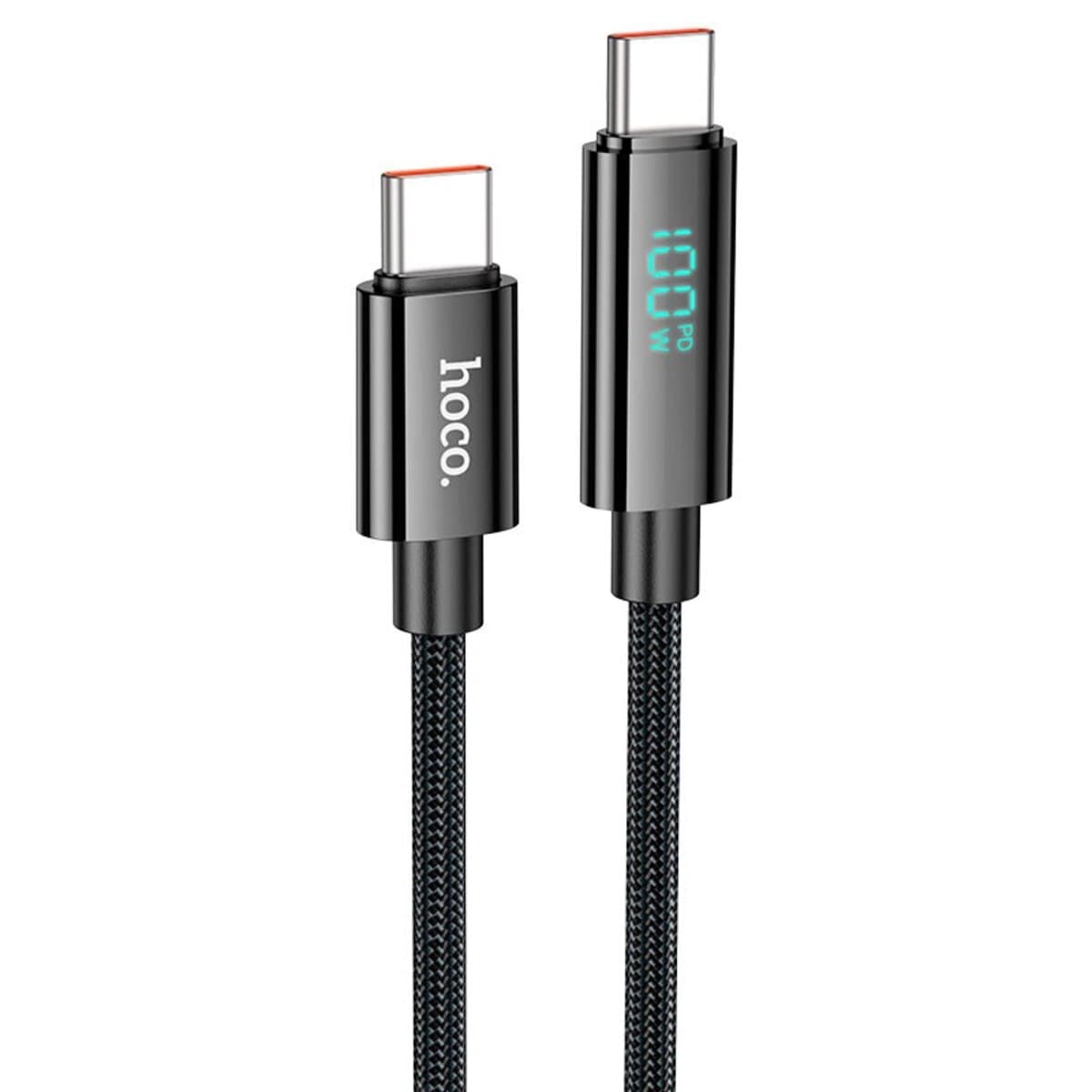 Кабель HOCO U125 Benefit 100W charging data cable with display Type-C to Type-C 1.2m 3A Black