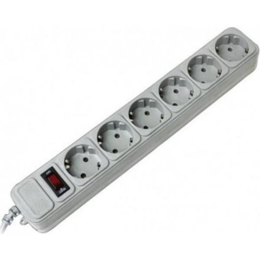 Мережевий фільтр подовжувач Power filtr 1.8м Gembird SPG6-G-6G 6 розеток Grey