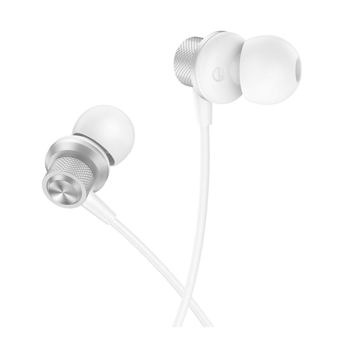 Проводные наушники BOROFONE BM78 metal universal earphones with mic jack 3.5 Silver