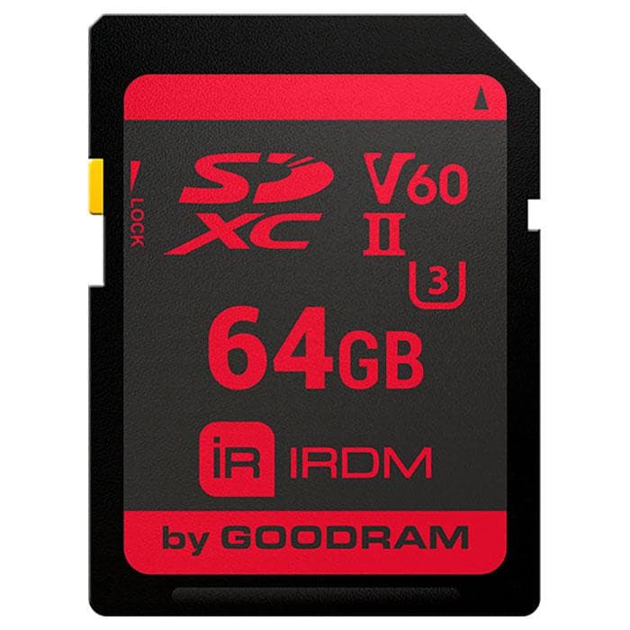 Карта пам'яті Memory card GoodRAM Secure Digital 64Гб IRDM SDXC V60 UHS-II U3 ​​(IR-S6B0-0640R11)