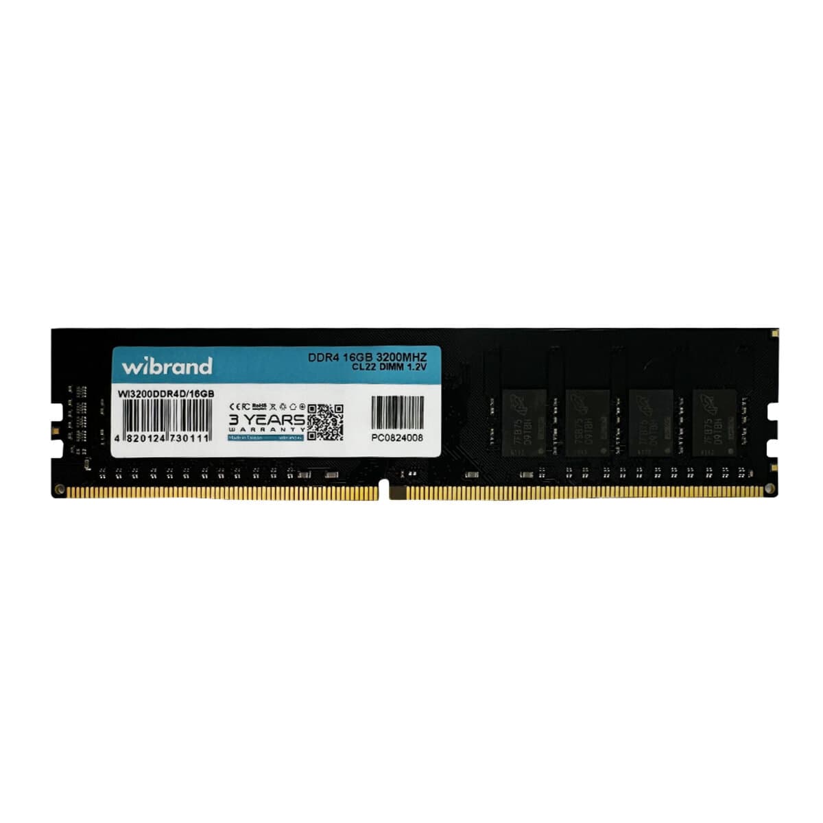 Оперативна пам'ять Wibrand 16GB DDR4 3200MHz CL22 DIMM (WI3200DDR4D/16GB)