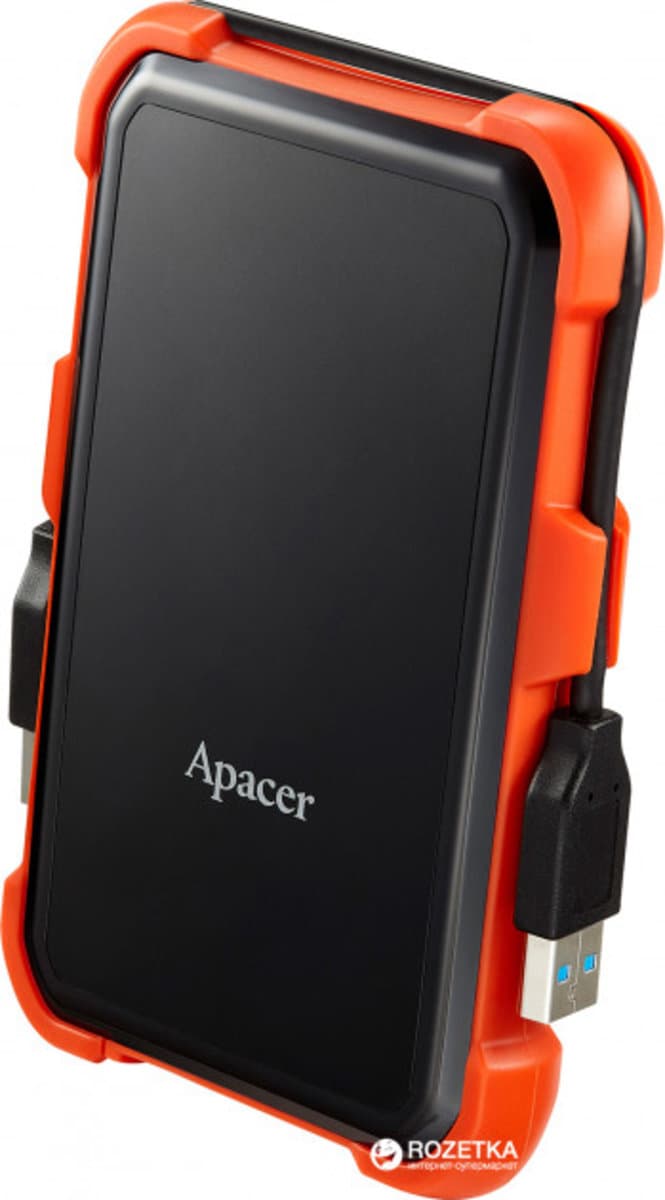 Зовнішній жорсткий диск PHD Apacer AC630 1TB External 2.5'' USB 3.1 Black-Orange (AP1TBAC630T-1)