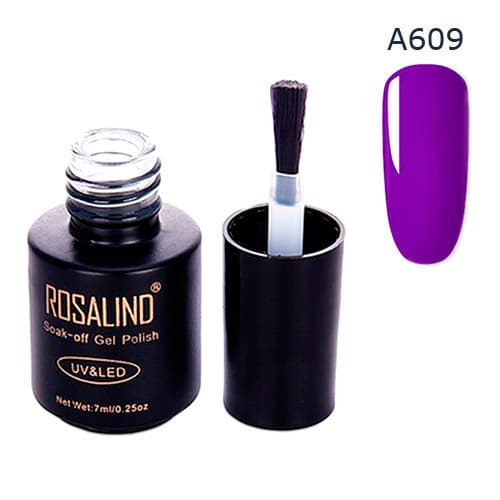Гель-лак для нігтів манікюру Rosalind 7мл шелак для UV LED А609 Purple (313275)