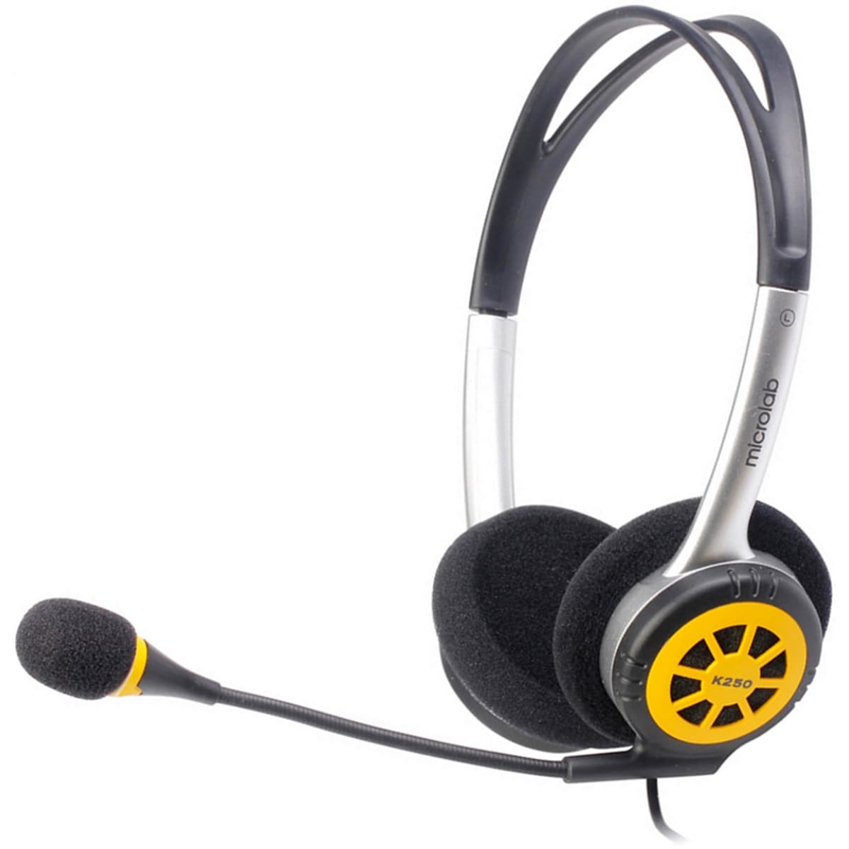 Провідні навушники гарнітура з мікрофоном Microlab K250 2 x jack 3.5 Silver