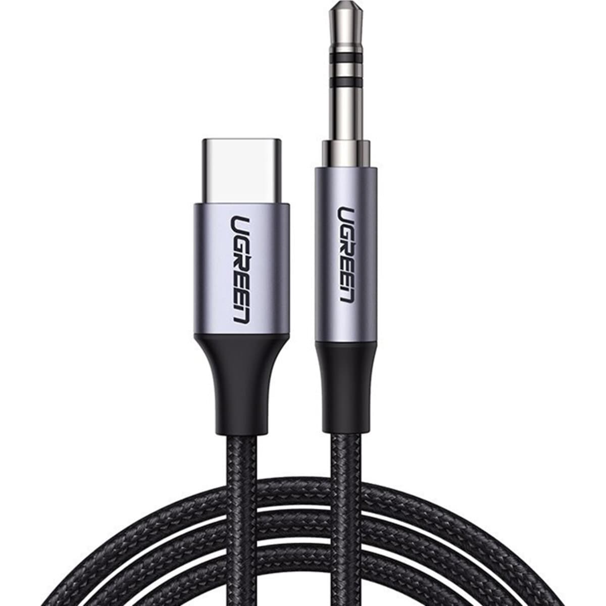 Аудио кабель UGREEN CM450 USB-C Male to 3.5mm Male Audio Cable with Chip 1м Black (UGR-20192)