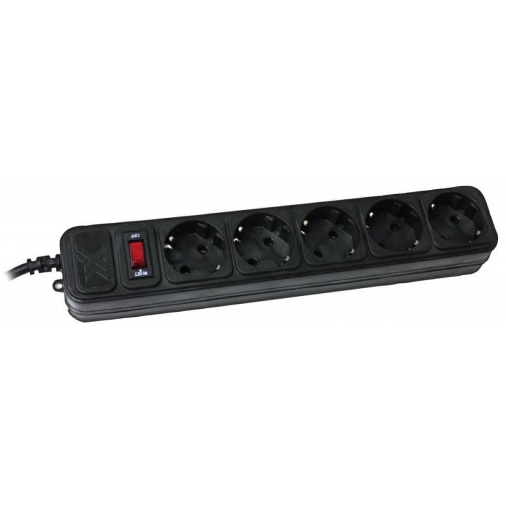 Мережевий фільтр подовжувач Power filtr 3.0м Maxxter SPM5-G-10B 5 розеток Black