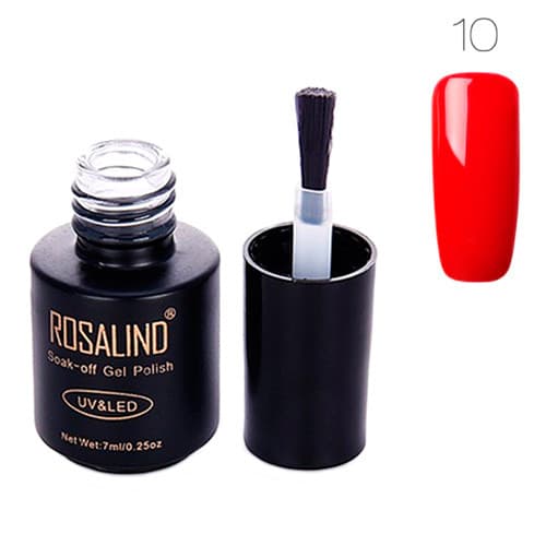 Гель-лак для нігтів манікюру Rosalind 7мл шелак для UV LED 10 Dark Red (312849)