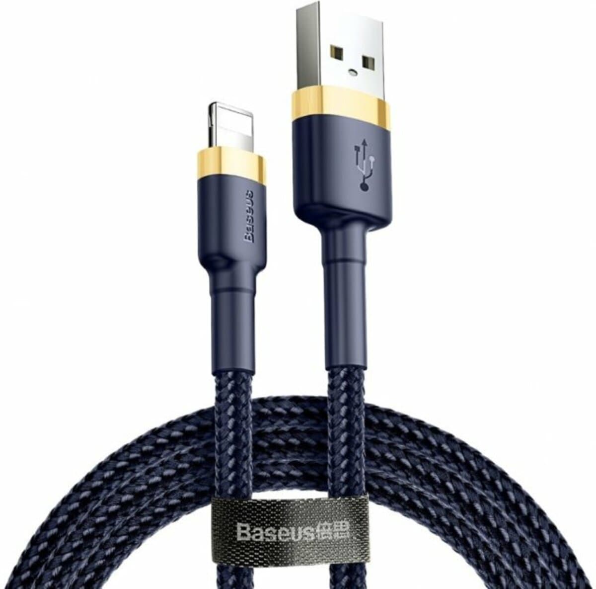 Кабель Baseus cafule Cable USB to Lightning 2.4A 1m Blue-Gold (CALKLF-BV3)