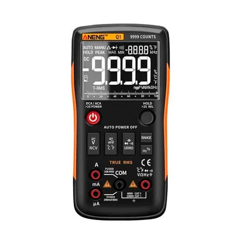 Цифровий мультиметр ANENG Q1 автовибір True RMS 9999 відліків Black (709861)