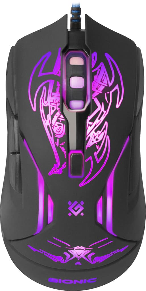 Игровая проводная мышка Defender Bionic GM-250L 6кн 3200dpi с ковриком RGB Black (52250)