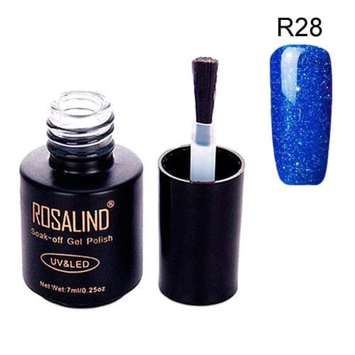 Гель-лак для нігтів манікюру Rosalind 7мл шимер для UV LED R28 Blue (357986)