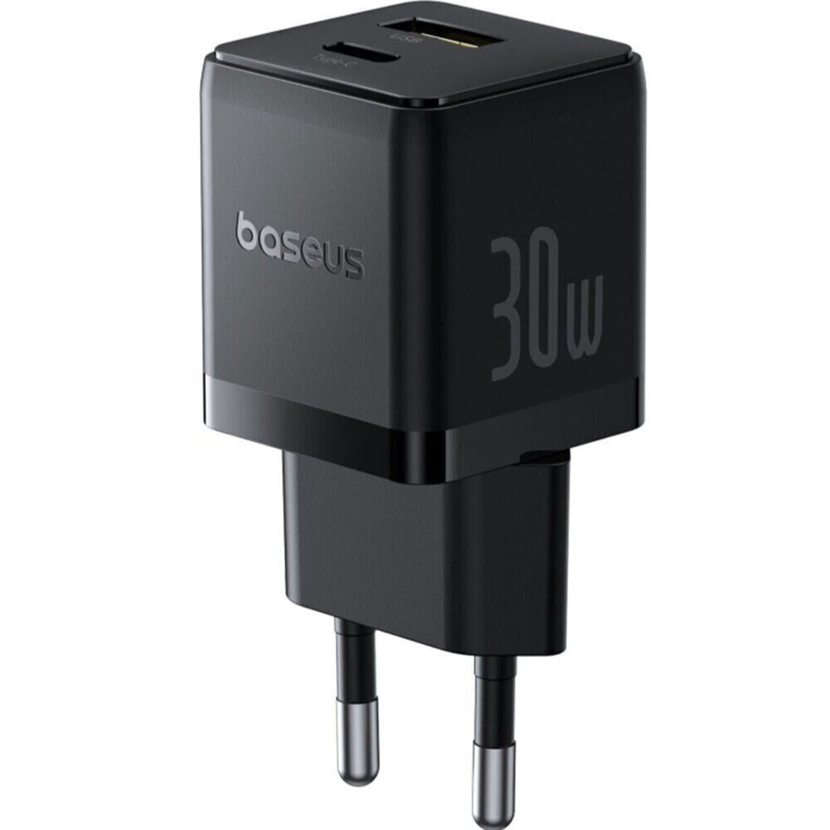 Зарядний пристрій Baseus Palm Fast Charger 1xType-C 1xUSB 30W EU Black (P1011160A113-00)