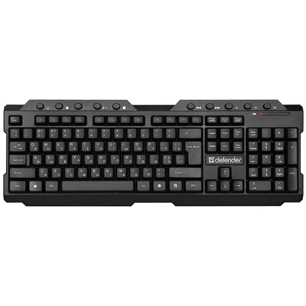 Бездротова клавіатура Defender Element HB-195 UA USB адаптер 1xAA Black (45189)