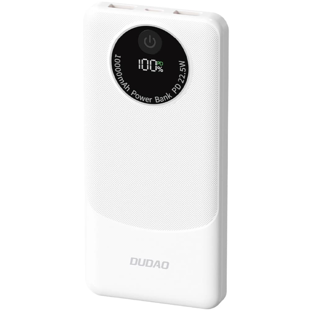 Powerbank павербанк УМБ Dudao K12 10000mAh 22.5W PD QC 2xUSB-A USB-C In/Out White