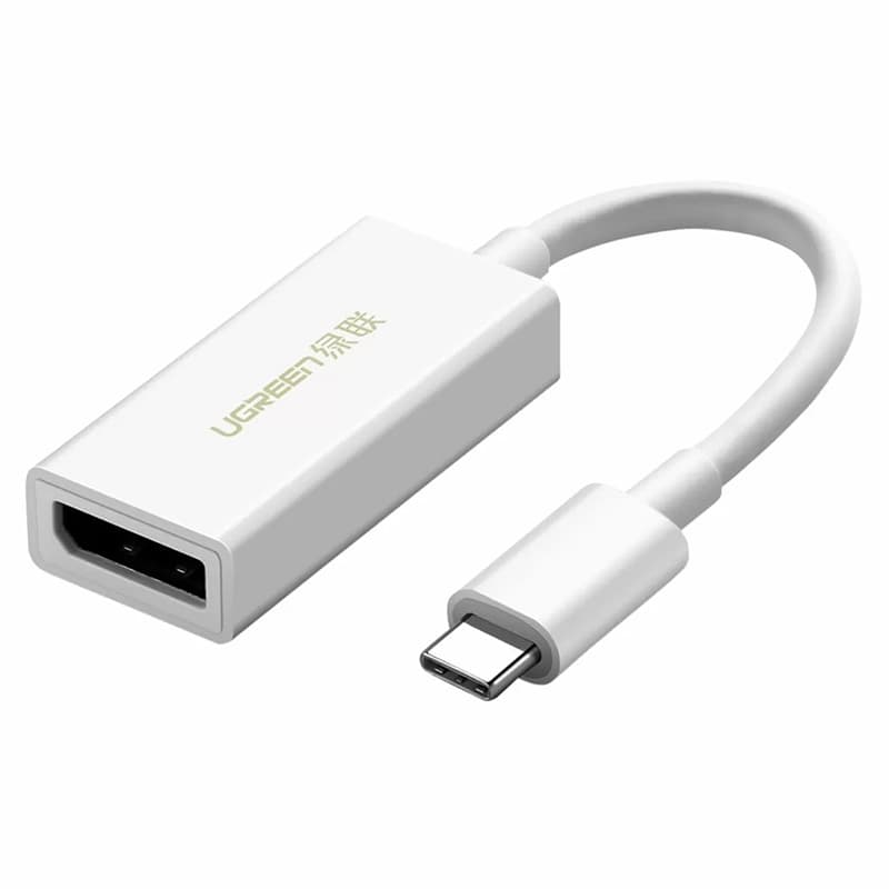 Перехідник UGREEN MM130 USB-C to DisplayPort Adapter 15см White (40372)