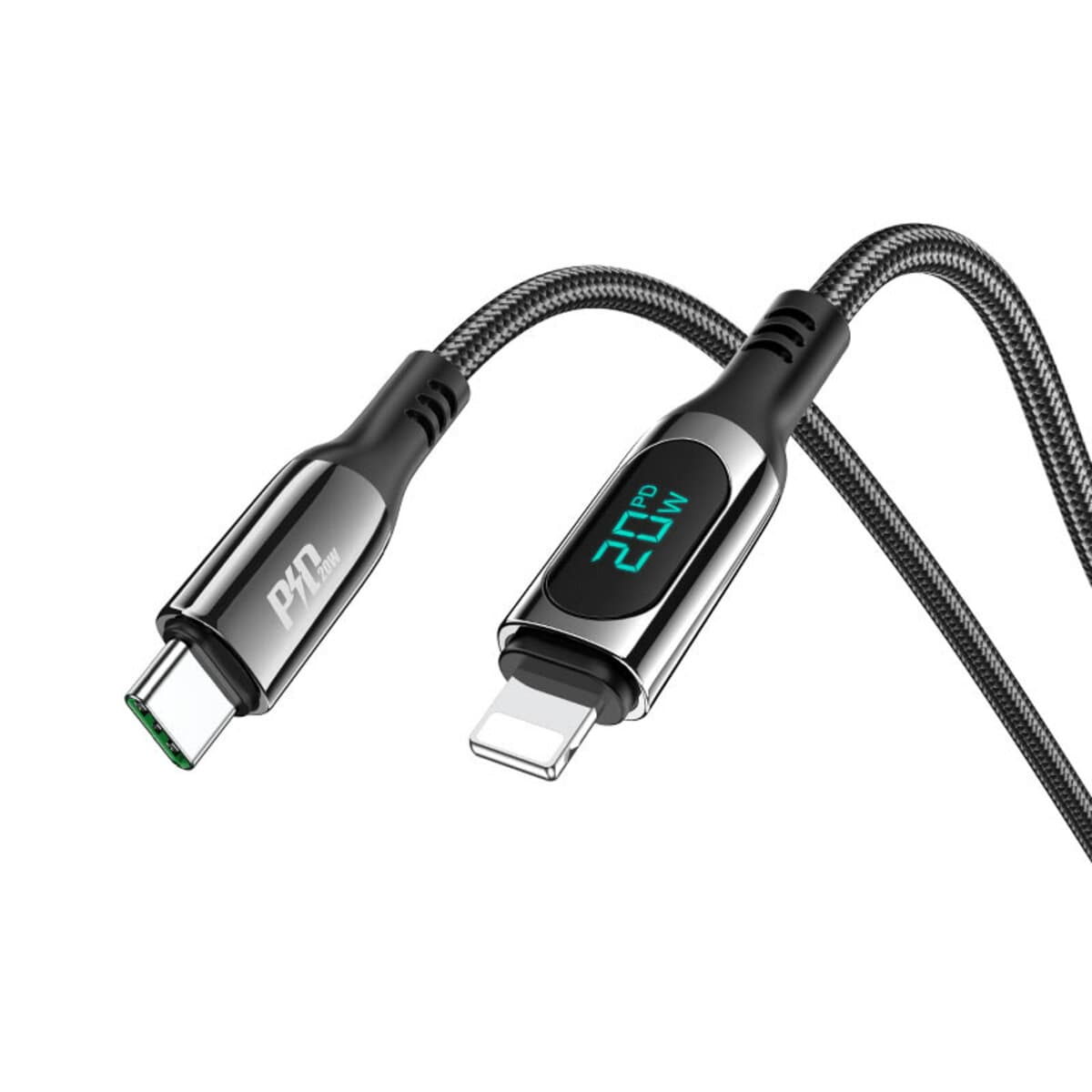 Кабель HOCO S51 Type-C to Lightning 20W 1.2m nylon zinc+TPE connectors QC Black