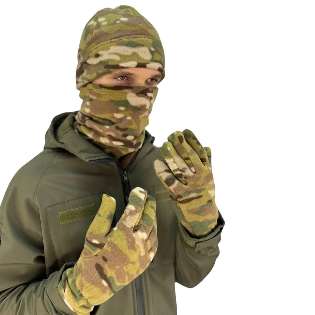 Зимний флисовый комплект (шапка, бафф, перчатки) Ranger RA89571 58-61 Multicam