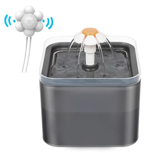Питний фонтан для котів собак 2л USB з фільтром і датчиком руху LED Grey (534919)