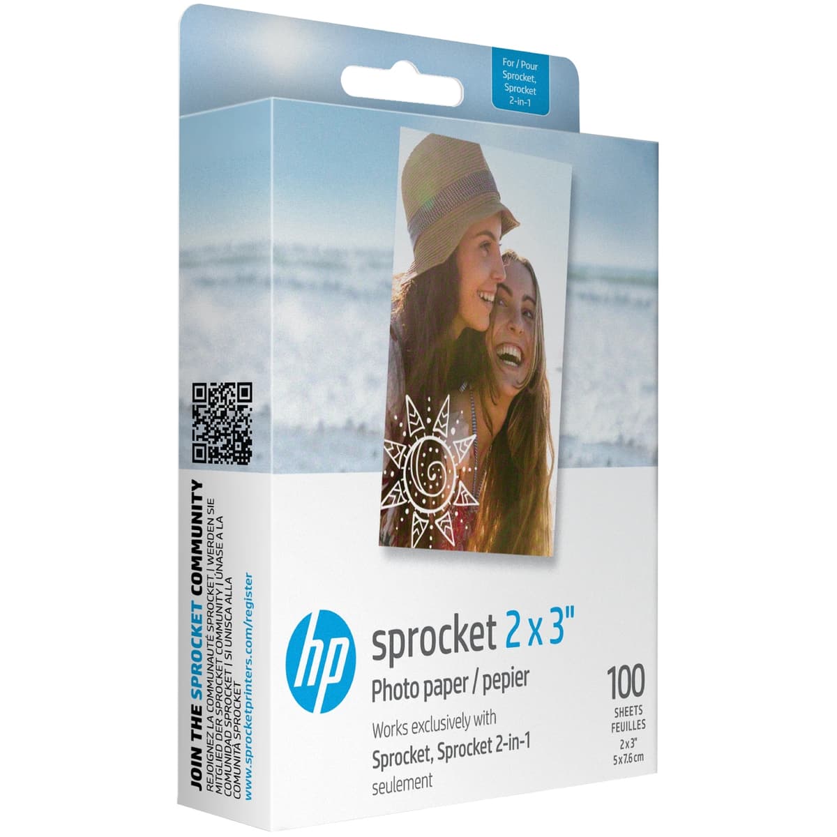 Фотопапір HP Zink 2''x3'' глянцевий самоклеючий 100 аркушів (HPIZ2X3100)
