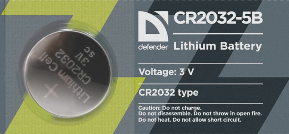 Батарейка CR2032 Defender упаковка 5 штук