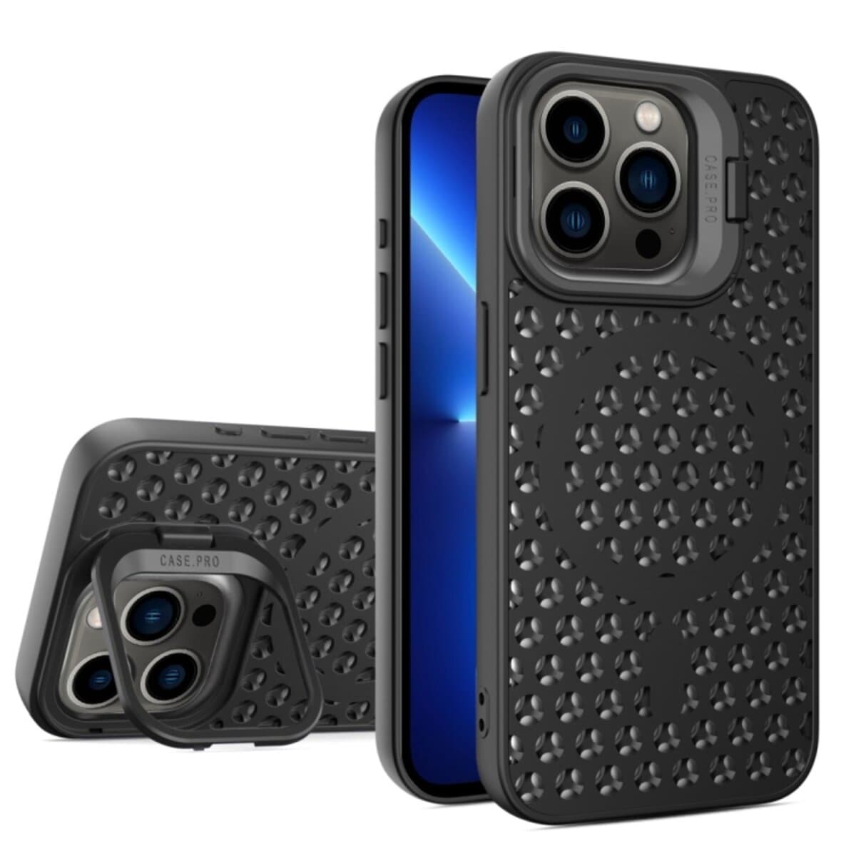 Защитный чехол-накладка Cosmic Grater Stand для Apple iPhone 13 Pro Black (GRASTiP13PBlack)