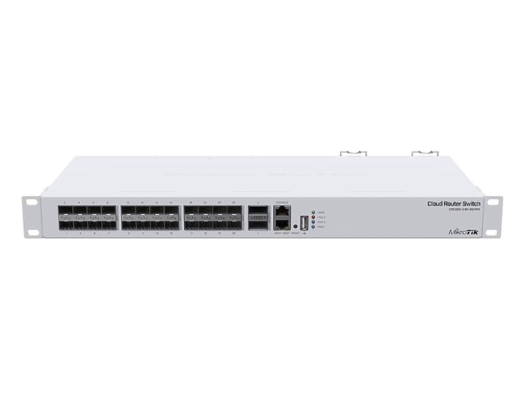 Комутатор Mikrotik CRS326-24S+2Q+RM 24xSFP+ 2xQSFP+ USB 1хRJ45 Метал White