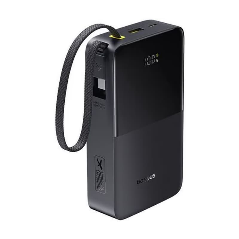 Powerbank павербанк УМБ Baseus EnerFill FC51 Bipow 2 Pro Digital Display with Built-in Cable 20000mAh 22.5W Black (E0027701)
