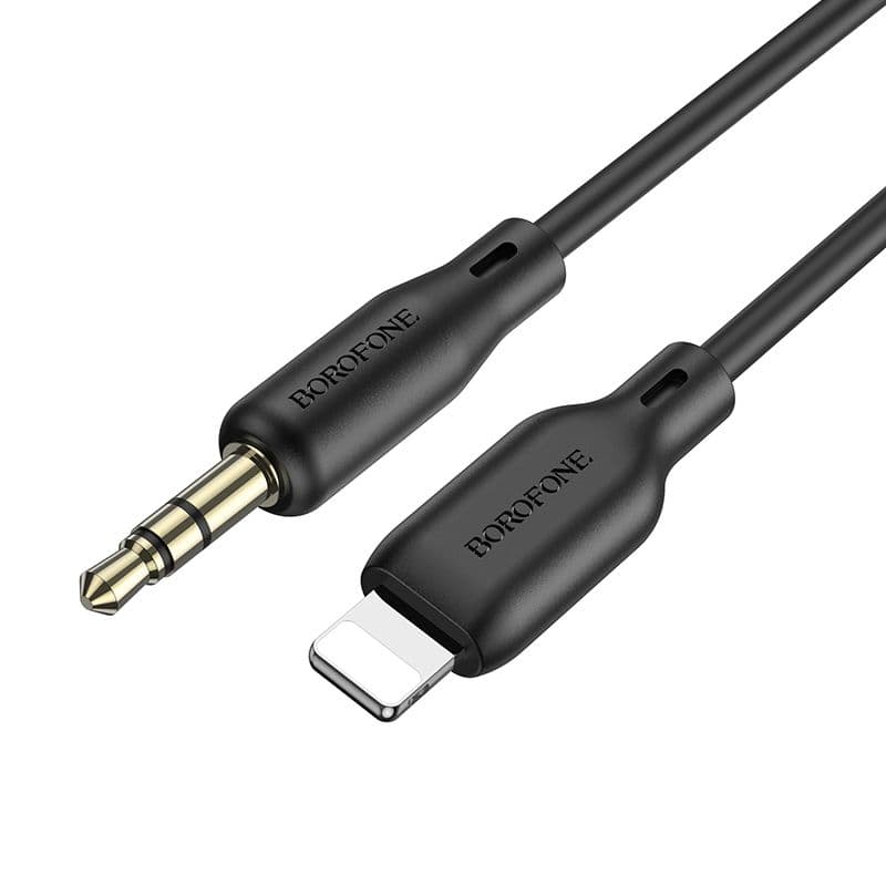 Аудіокабель BOROFONE BL18 Lightning to 3.5mm male silicone 1m Black