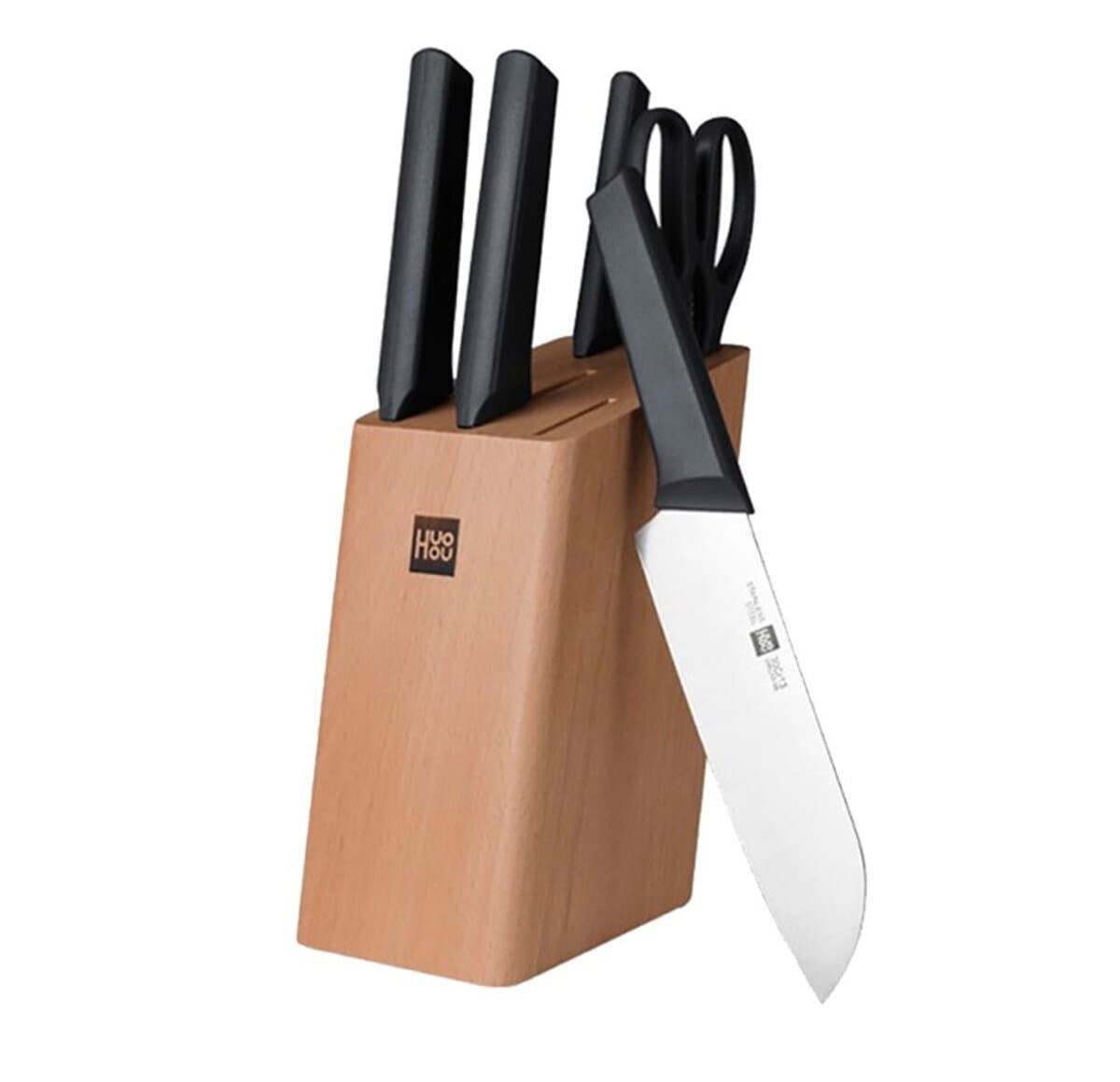 Набор ножей на подставке HuoHou Hot Youth Set Of 6 Stainless Steel (HU0057)