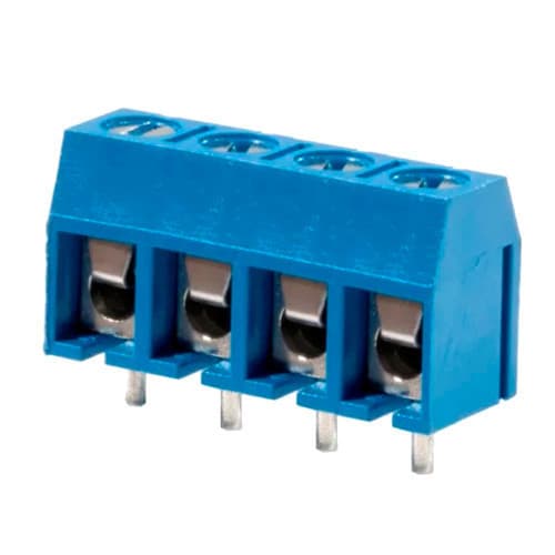 Клеммная колодка на 4 контакта KF301-4P шаг 5мм 10А 10шт Blue (285963)