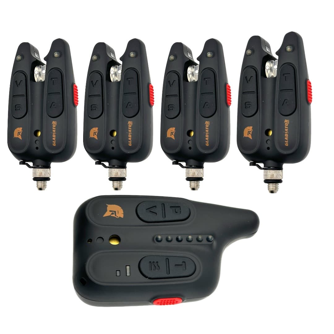 Набір сигналізаторів клювання Gladiator RF1118 4+1 з пейджером у кейсі Black (RF11184)