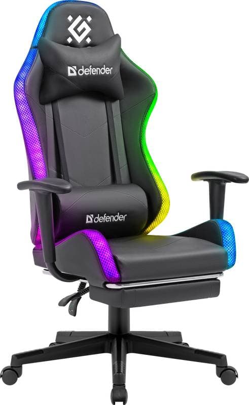 Ігрове крісло Defender Watcher 60мм Клас 4 RGB ПУ до 120кг Black (64334)
